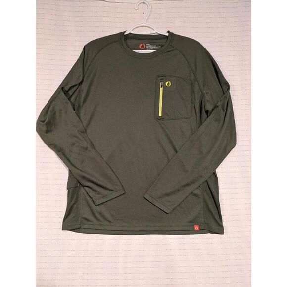 The American Outdoorsman Fishing Long Sleeve Shirt Green Active Large - Picture 1 of 12